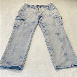 Simple Society WOMENS size 11 / 30 Light Blue Denim CARGO Jeans